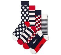 Happy Socks, 4-Pack Gift Box Crew Socks, Classic Navy Socks Gift Set for Men and Women, Size 36-40