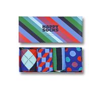 Happy Socks Colorful and Fun Stripe Gift Boxes for Men and Women Premium Cotton Socks 4 Pair size (36-40)