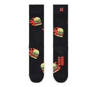 Happy Socks, Crew Socks, Food Themed Socks for Men and Women, Flaming Burger Sock, Size 41-46