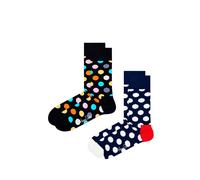 Happy Socks, 2-Pack Crew Socks, Classic Big Dot Socks for Men and Women, Size 41-46