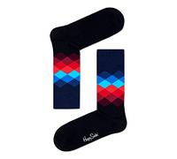 Happy Socks Faded Diamond Socks Black Navy Red - One Size