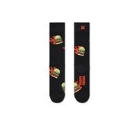 Happy Socks, Crew Socks, Food Themed Socks for Men and Women, Flaming Burger Sock, Size 41-46
