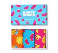 Happy Socks Fun Gift Wrapping - Colorful Cotton Socks with Fun Patterns - Food and Fruit, Bananas, Burgers, Ice Cream, Pizza, 3-Pack Fruity Mix Gift Set, 41-46