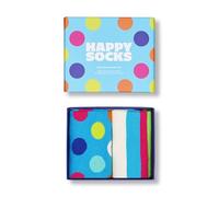 Happy Socks Fun Gift Wrapping - Colourful Cotton Socks with Fun Patterns - Classic Geometric Patterns, Dots, Stripes, 2-Pack Light Blue Mix Gift Set, 41-46
