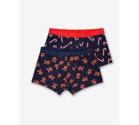 Happy Socks Gingerbread Candy Boxers Navy Blue Red (2 Units) - L