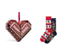 Happy Socks Gingerbread Heart Gift Set Crew Socks 2 Pairs