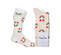 Happy Socks Happy Rainbow Socks, White - Medium/Large