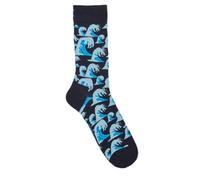 Happy Socks 1 Pack Mens & Ladies Cotton Blue Waves Design Socks - Waves - 4-7 UK