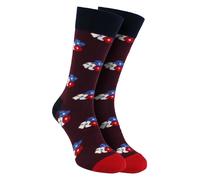 Happy Socks HS by - Mens 3 Pack Classic Flower Dress - (Burgundy) Cotton - Size UK 6-11