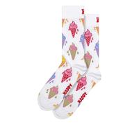 Happy Socks Ice Cream Socks Funny Novelty Gift Socks (4-7, White)