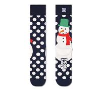 Happy Socks Jumbo Snowman Crew Socks - Navy (UK, Alpha, S, M, Regular, Regular, Navy)