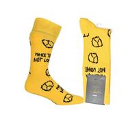 Happy Socks Make Tea Not Love Socks, Yellow - Medium/Large