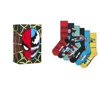 Happy Socks Marvel Spider-Man 6-Pack Socks Gift Set, Black, 41-46