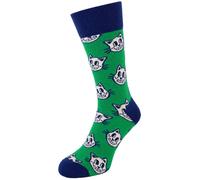 Happy Socks Men's 1-Pack Green Fun Cat | Size: 7.5-11.5 Happy Socks Green 7.5-11.5