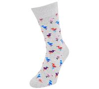 Happy Socks Mens 1-Pack Grey Flamingo Cotton - Size UK 7-11