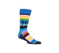 Happy Socks Men's 1 Pack Official Licensed The Beatles Novelty Socks in Blue | Size: 4-7 Happy Socks Blue 4-7