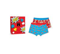 Happy Socks Men's 2-Pack Super Dad Short Boxers Gift Set, Blue, M