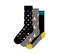 Happy Socks Mens 3 Pack Banana Socks 41-46