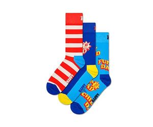 Happy Socks Mens 3-pack Father Of The Year Gift Set, Blue, M-L UK
