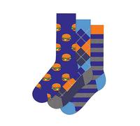 Happy Socks Mens 3 Pack Hamburger Socks 41-46