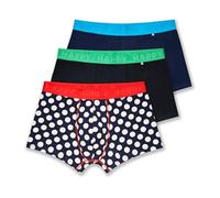Happy Socks Men's 3-Pack Navy Big Dot Short Boxers, Navy, L