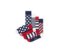 Happy Socks Men's 4 Pack & Design Classic Socks Gift Set in Navy | Size: 4-7 Happy Socks Navy 4-7