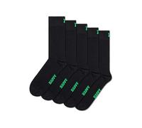Happy Socks Mens 5 Pack Solid Socks Black