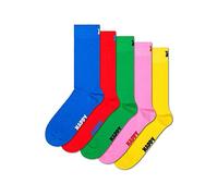 Happy Socks Mens 5 Pack Solid Socks Blue