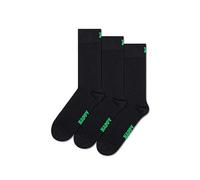 Happy Socks Mens Black 3 Pack Solid Socks Black
