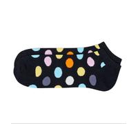 HAPPY Socks Men's Black Big Dot Combed Cotton Soft Low Socks Size 8-12 NWT