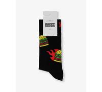 Happy Socks Mens Black Flaming Burger Stretch-cotton-blend