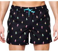 HAPPY SOCKS Men's Black Hula Dancer Mesh Lining Swimming Shorts NWT