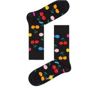 HAPPY Socks Men's Black Multicoloured Cherry Combed Cotton Socks Size 8-12 NWT
