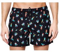 HAPPY SOCKS Men's Black Tiki Soda Mesh Lining Swimming Shorts NWT