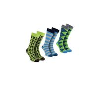 Happy Socks Men's Classic Structure Dress Socks - Pack of 3 Pairs | Fun Socks in Green | Size: 6-11 Happy Socks Green 6-11