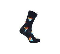 Happy Socks Men's & Fish & Chips Patterned Socks in Dark Blue | Size: 6-11 Happy Socks Dark Blue 6-11