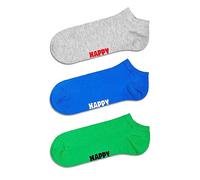 Happy Socks Mens Grey 3 Pack Solid Low Socks Blue