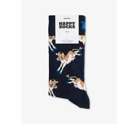 Happy Socks Mens Happy Socks Cow Crew-Length Cotton-Blend Socks Navy 41-46