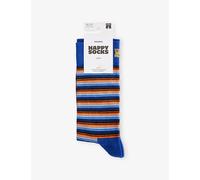 Happy Socks Mens Happy Socks Stripes Cotton-Blend Crew Socks Blue 41-46