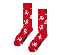 Happy Socks Mens Kitten Crew, Red, 36-40 UK