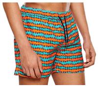 HAPPY SOCKS Men's Orange Rock n Roll Stripe Swimming Shorts NWT