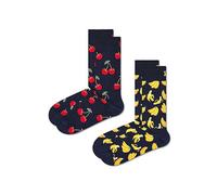 Happy Socks, 2-Pack Crew Socks, Classic Cherry Socks for Men and Women, Size 36-40