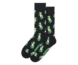 Happy Socks Novelty Dinosaur Print Socks Cute Funny Dino Socks (4-7, Green)