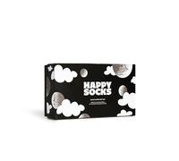 Happy Socks Pack of 3 Black and White Socks, Funny Cotton Socks, Crazy Gift Box for Men and Women