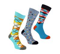 Happy Socks Pack of 3 Classic Argyle Patterned Mens Dress Socks | Colorful Argyle Socks - Argyle (Light Blue) - 6-11 UK