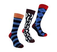 Happy Socks Pack of 3 Classic Argyle Patterned Mens Dress Socks | Colorful Argyle Socks - Argyle (Red) - 6-11 UK