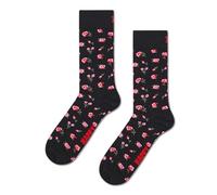 Happy Socks Roses Cotton Socks Women Men Black 41-46