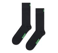 Happy Socks Solid Color Crew Socks Collection - Made with Sustainable Organic Cotton - 1-Pack, Solid Black 1 Pack, 41-46