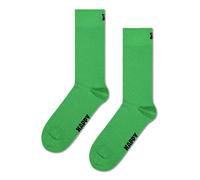 Happy Socks Solid Color Crew Socks Collection - Made with Sustainable Organic Cotton - 1-Pack, Solid Green 1 Pack, 36-40
