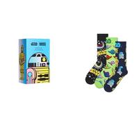 Happy Socks Star Wars Limited Edition Crew Socks, Gift Boxes for Men and Women - made with Sustainable Cotton, 3-pack Star Wars Fw24, 10-13